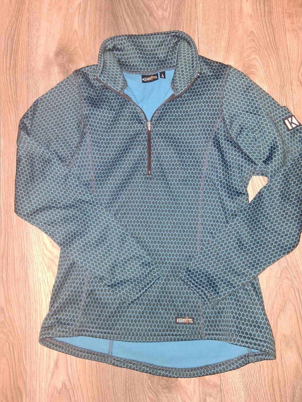 Kerrits Women's Teal Hex-Print Half Zip Jacket